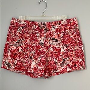 LOFT Women’s Shorts: Red and Pink Floral, Size 4